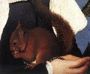 Portrait of a Lady with a Squirrel and a Starling Hans holbein the younger